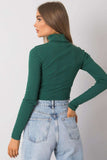 Fitted Long Sleeve One-Color Turtleneck Top
