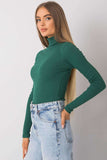 Fitted Long Sleeve One-Color Turtleneck Top