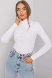 Fitted Long Sleeve One-Color Turtleneck Top