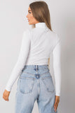 Fitted Long Sleeve One-Color Turtleneck Top