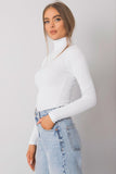 Fitted Long Sleeve One-Color Turtleneck Top