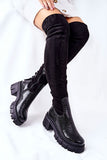 Stylish Natural Leather and Suede Decorative Boots