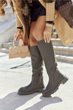 Stylish Knee-High Eco-Leather Insulated Boots with Zipper