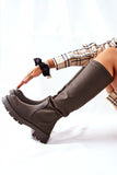 Stylish Knee-High Eco-Leather Insulated Boots with Zipper