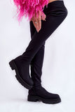 Stylish Slip-On Musketeer Boots with Zipper and Fur Lining