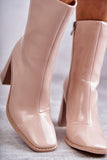 Chic Eco Leather High Heel Boots with Side Zipper