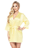 Elegant Satin Bathrobe with 3/4 Sleeves and Waist Tie