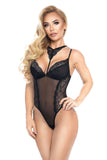 Sensual Lace and Mesh Aida Bodysuit with Heart Detail
