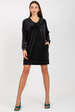Heart Neckline Long Sleeve Velour Dress for Everyday Wear