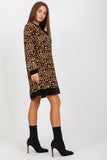 Chic Long Sleeve Velour Dress with Heart Neckline