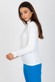 Elegant Long Sleeve Velour Blouse with Stand-Up Collar