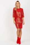 Sequined Pencil Cut Skirt with Covered Zipper Closure