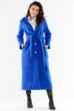 Warm Maxi Coat with Straight Cut and Belted Design