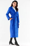 Warm Maxi Coat with Straight Cut and Belted Design