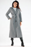 Warm Maxi Length Straight Cut Coat with Belt