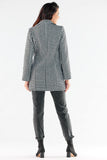 Elegant Double-Breasted Coat with Black Buttons