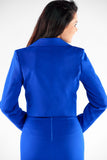 Elegant Button Jacket with Chic Cut and Silver Detail