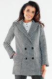 Elegant Double-Breasted Coat with Black Buttons