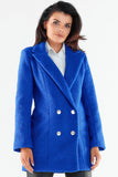 Elegant Double-Breasted Coat with Large Black Buttons