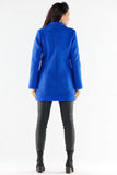 Elegant Double-Breasted Coat with Large Black Buttons