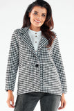 Elegant Warm Jacket with Large Button and Chic Pockets