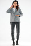 Elegant Warm Jacket with Large Button and Chic Pockets