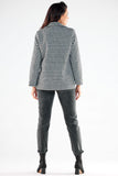 Elegant Warm Jacket with Large Button and Chic Pockets