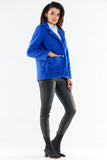 Elegant Warm Jacket with Large Button and Chic Pockets