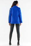 Elegant Warm Jacket with Large Button and Chic Pockets