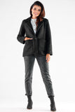 Elegant Button-Up Warm Jacket with Chic Square Pockets