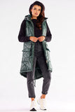 Quilted Hooded Vest with Pockets for Fall Evenings
