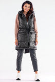 Quilted Hooded Vest with Pockets for Fall Evenings