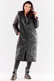 Long Quilted Coat with Hood and Pockets for All Seasons