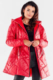 Quilted Hooded Jacket with Adjustable Waist and Full Lining