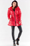 Quilted Hooded Jacket with Adjustable Waist and Full Lining