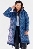 Quilted Hooded Rain Jacket with Drawstring Waist
