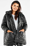 Trendy Oversized Quilted Jacket with Adjustable Hood