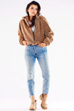 Warm Hooded Zippered Jacket with Ribbed Hem