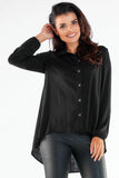 Elegant Long Sleeve Shirt with Extended Back Design