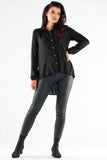 Elegant Long Sleeve Shirt with Extended Back Design
