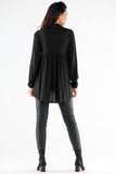 Elegant Long Sleeve Shirt with Extended Back Design