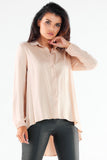 Elegant Long Sleeve Shirt with Extended Back Design
