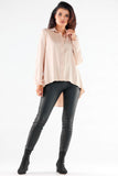 Elegant Long Sleeve Shirt with Extended Back Design