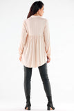 Elegant Long Sleeve Shirt with Extended Back Design