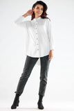 Elegant Long Sleeve Stand-Up Shirt with Extended Back
