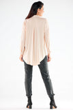 Elegant Long Sleeve Button-Up Shirt with Extended Back