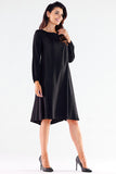 Elegant Women's Trapezoidal Dress with Extended Back