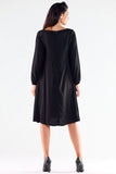 Elegant Women's Trapezoidal Dress with Extended Back