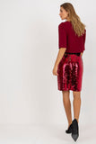 Elegant Pencil Cut Skirt with Sequins and Zipper Closure