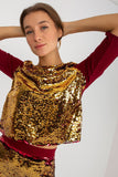 Sequined 3/4 Sleeve Blouse for Stylish Pairing